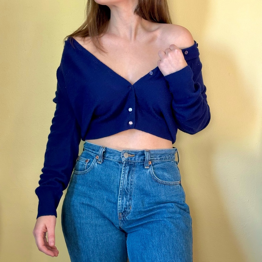 50s prestige Navy blue Caridgan